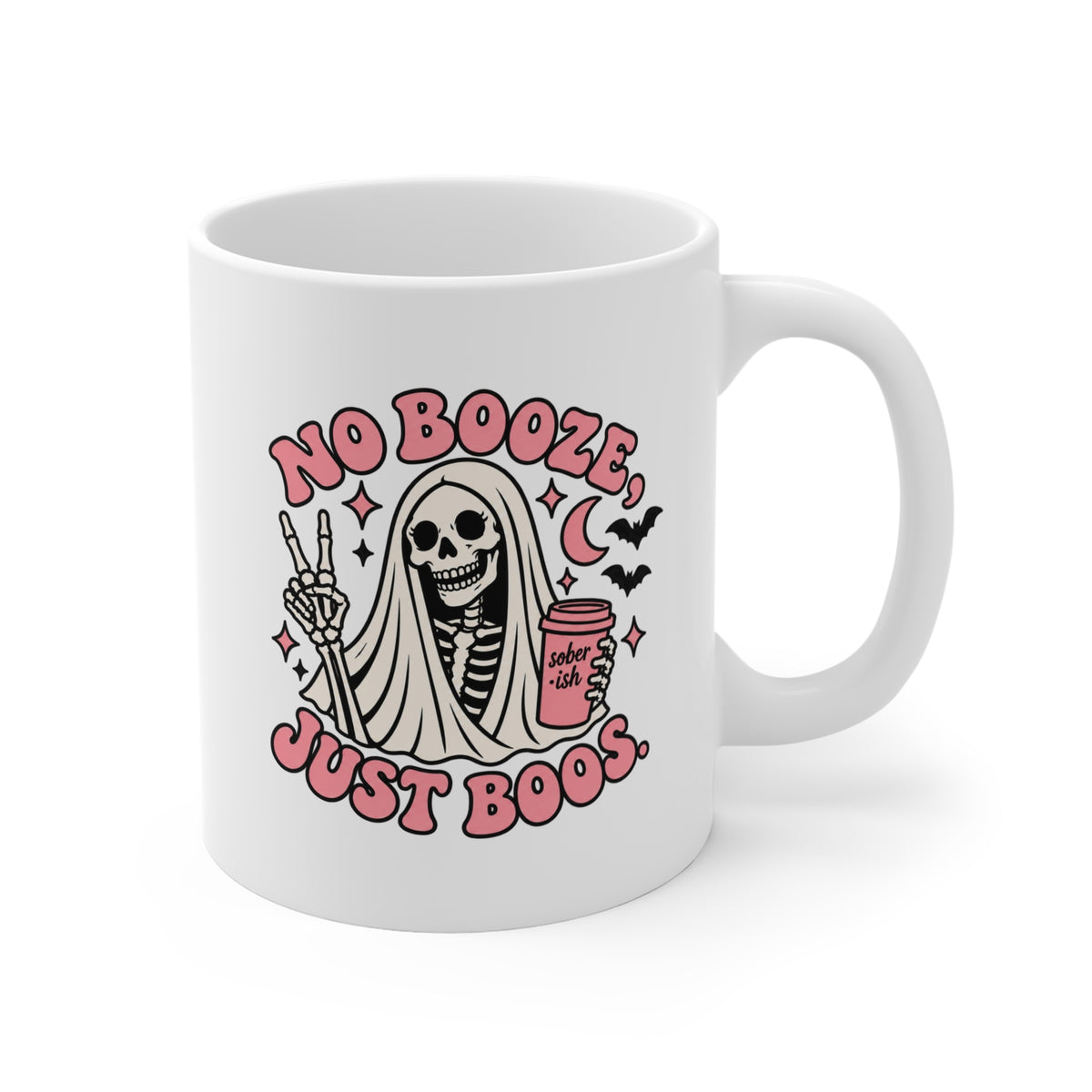 no booze, just boos skeleton gal