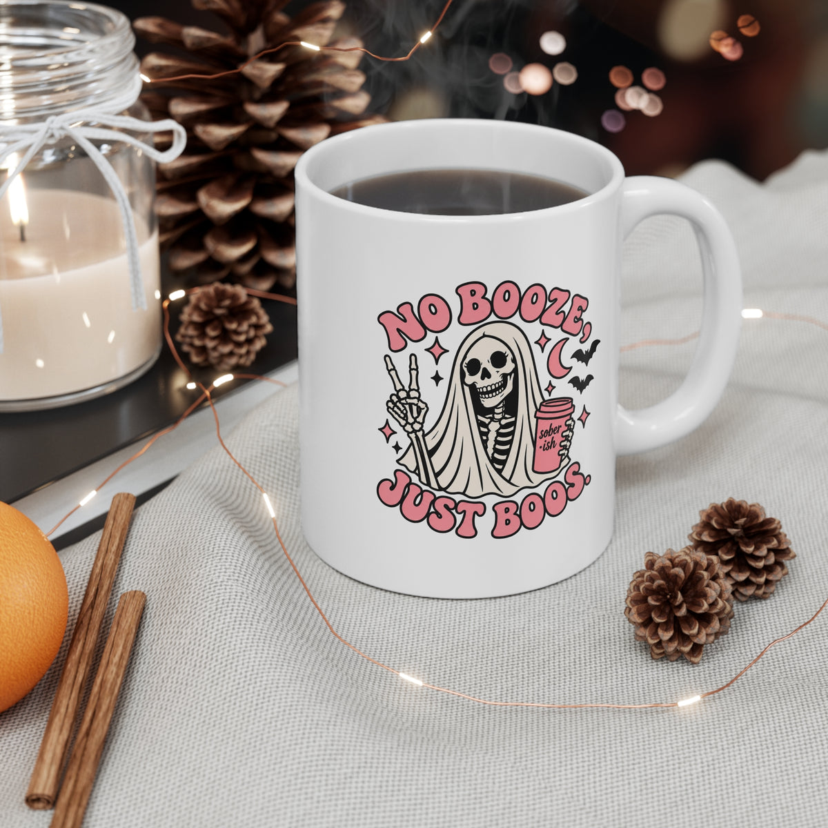 no booze, just boos skeleton gal