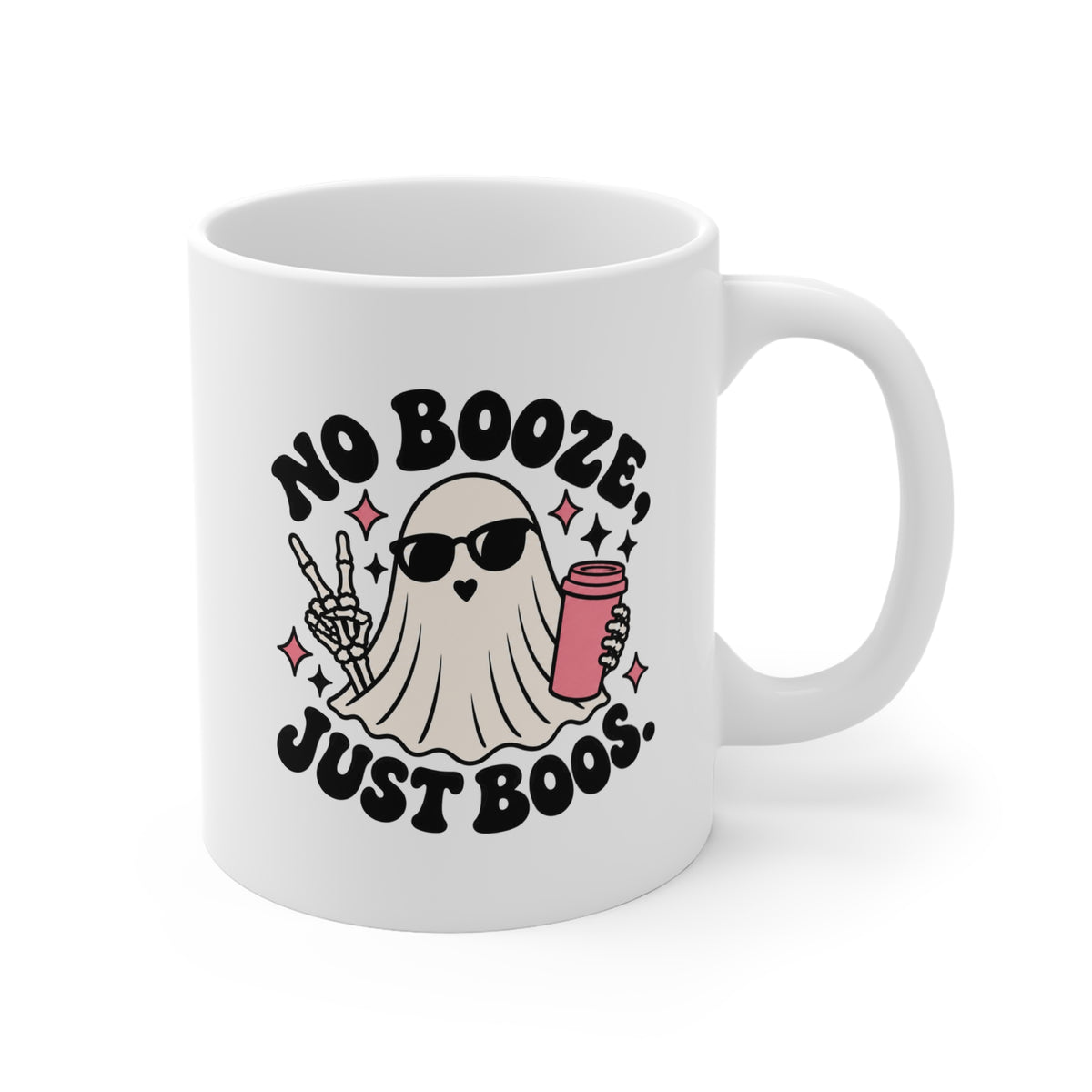 no booze, just boos ghost mug